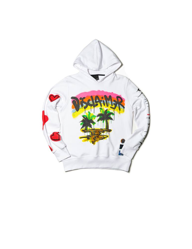 rinascente Disclaimer Hooded sweatshirt with palm print
