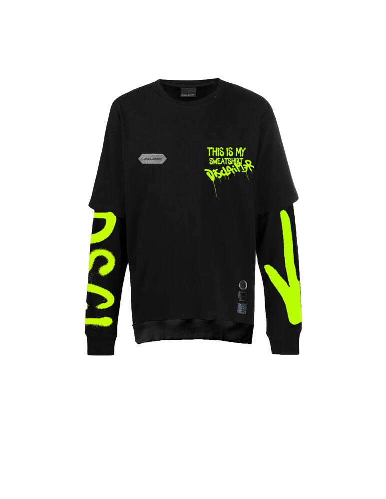 Disclaimer Double sleeve t-shirt with lettering on the back - picture 1 Disclaimer Double sleeve t-shirt with lettering on the back - picture 1