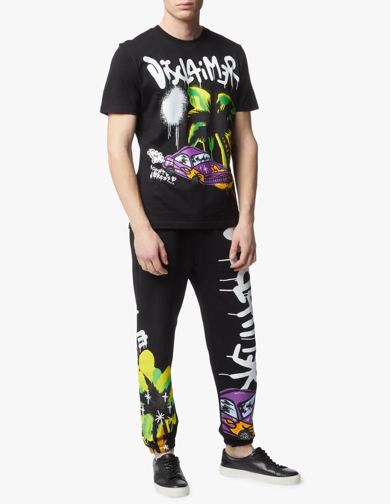 rinascente Disclaimer T-shirt with palm and car print on the back