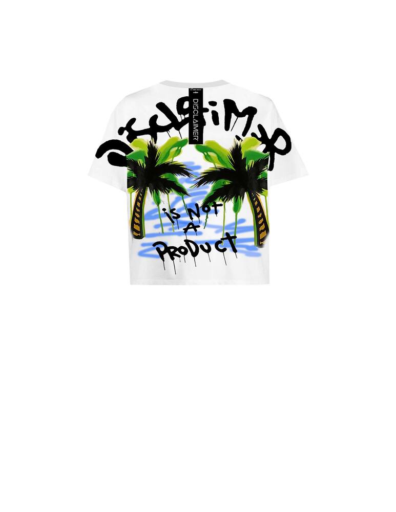 rinascente Disclaimer T-shirt con stampa palme sul retro