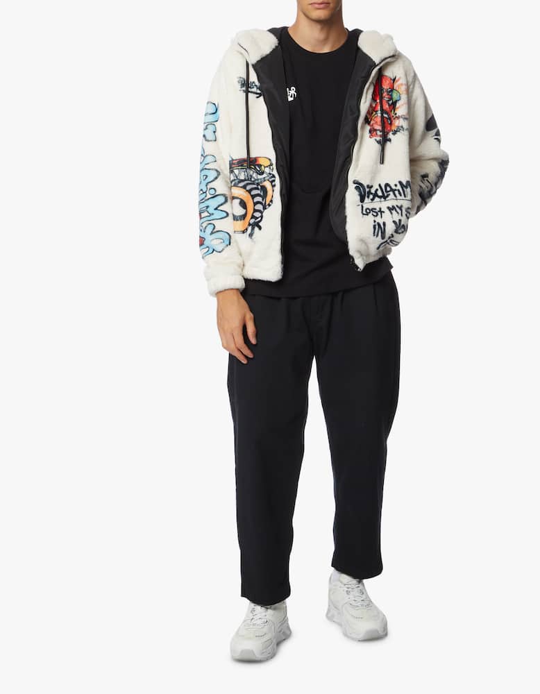 rinascente Disclaimer Full zip faux fur hooded jacket