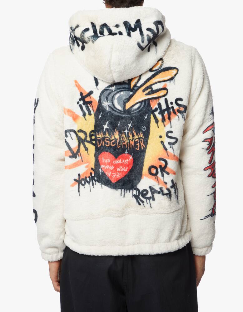 rinascente Disclaimer Full zip faux fur hooded jacket