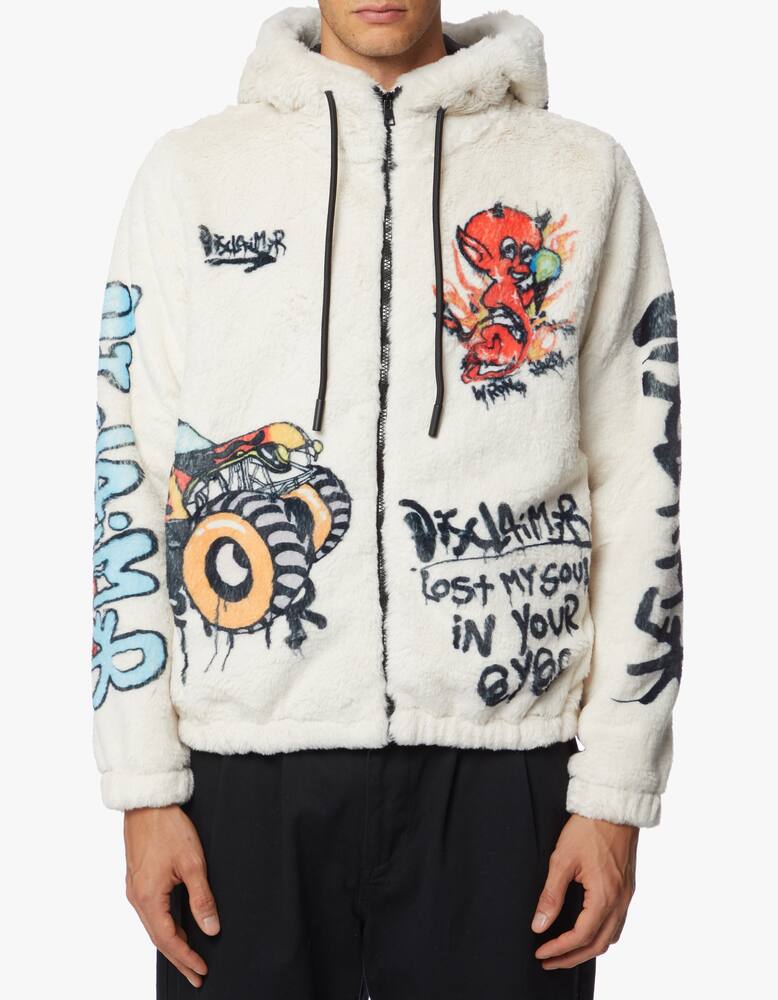 rinascente Disclaimer Full zip faux fur hooded jacket