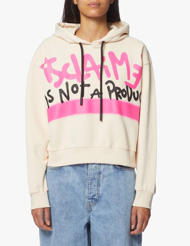 rinascente Disclaimer Felpa crop con cappuccio in cotone