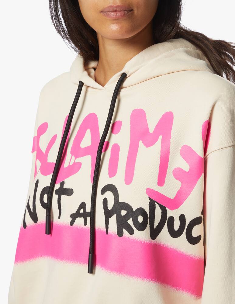 rinascente Disclaimer Felpa crop con cappuccio in cotone