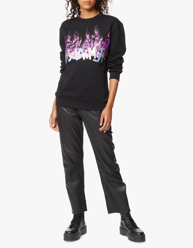 rinascente Disclaimer Felpa girocollo in cotone con scritta metallica