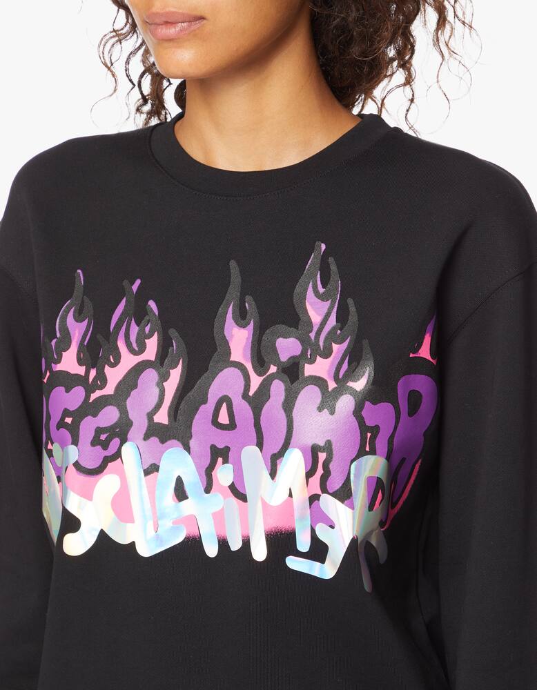 rinascente Disclaimer Felpa girocollo in cotone con scritta metallica