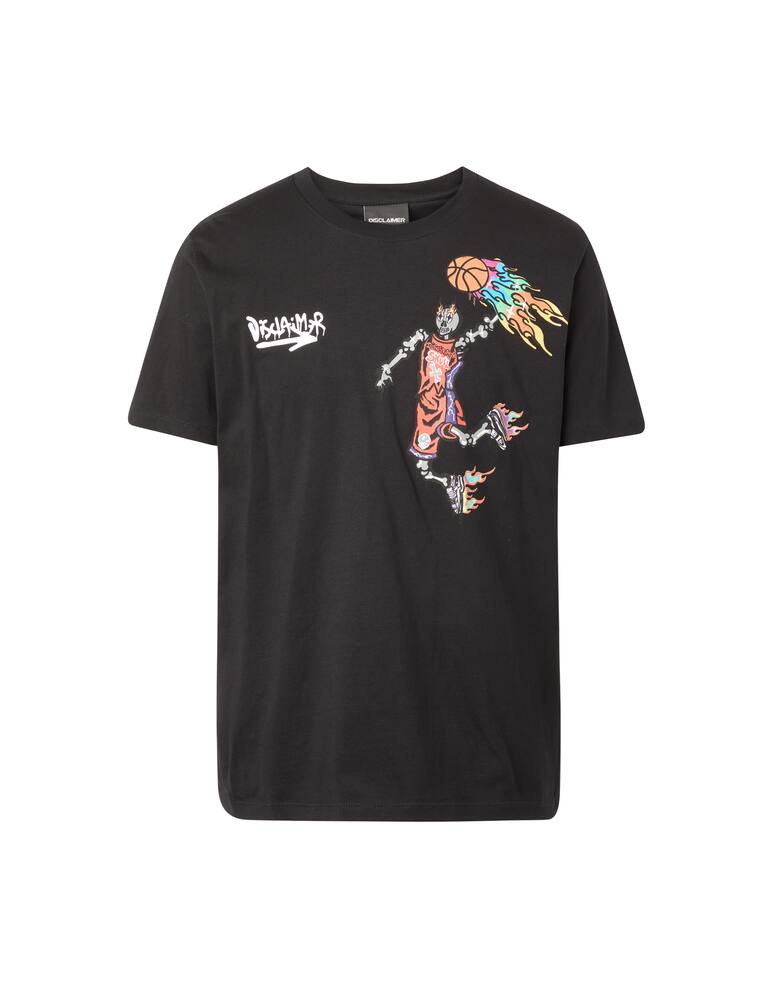 rinascente Disclaimer Skeleton basket back t-shirt - black
