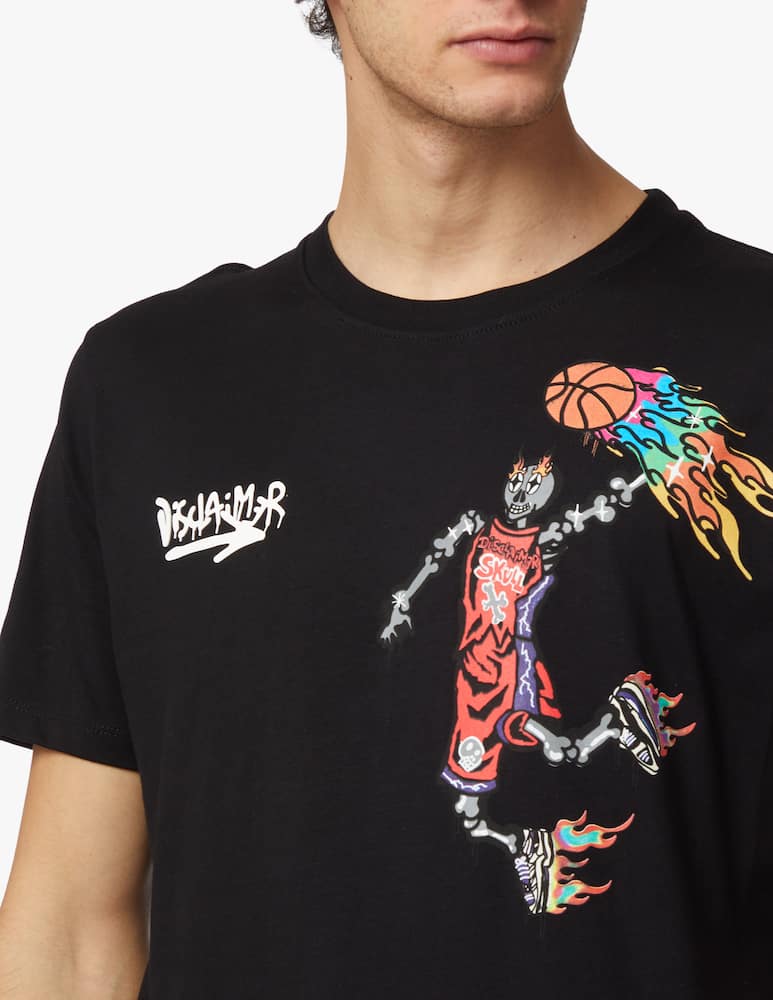 rinascente Disclaimer Skeleton basket back t-shirt - black