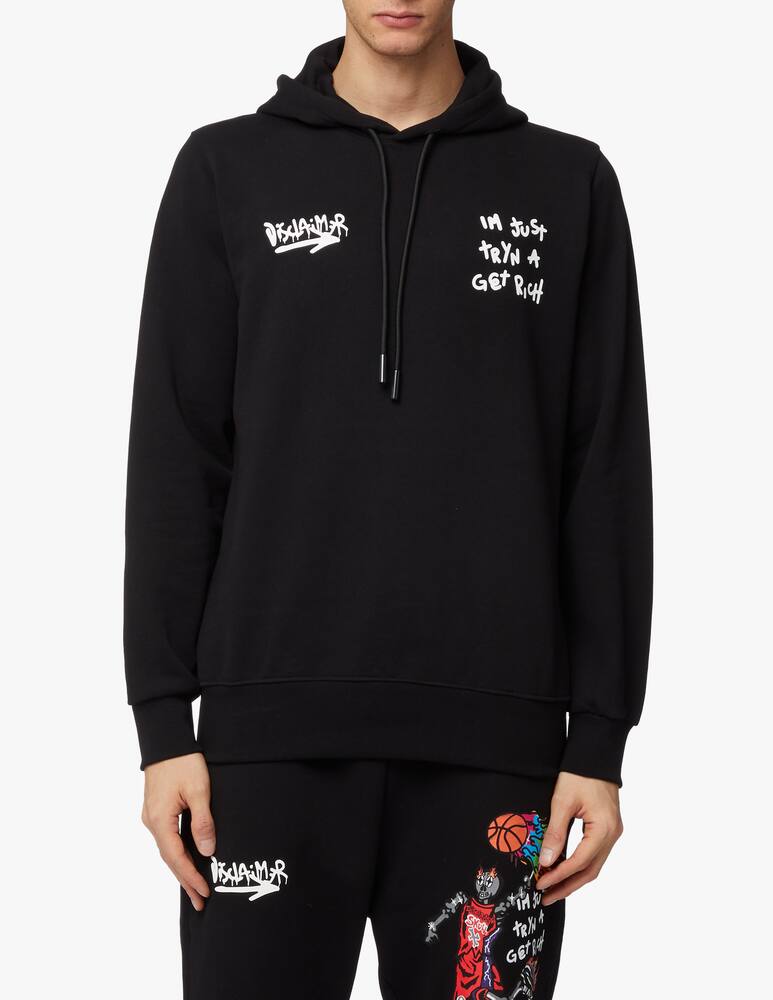 rinascente Disclaimer Felpa con cappuccio skeleton basket back - nero