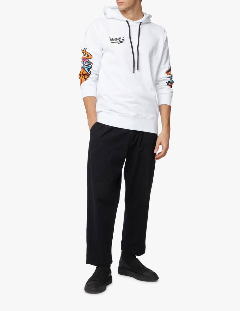 rinascente Disclaimer Basket fire hoodie - white