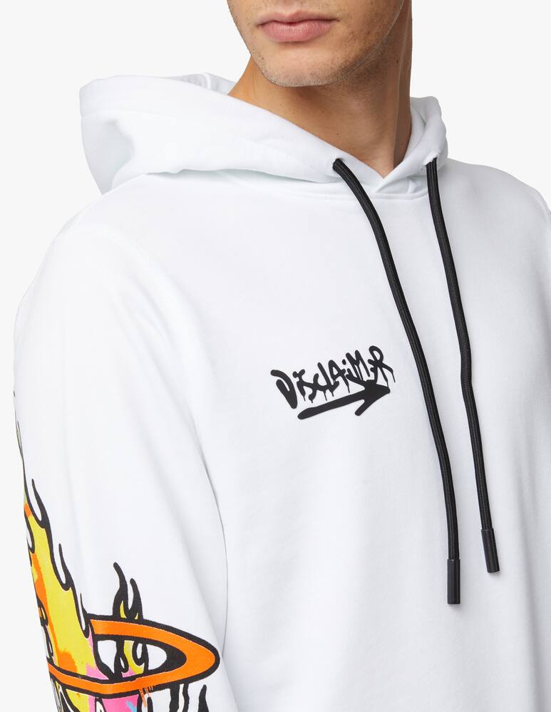 rinascente Disclaimer Basket fire hoodie - white