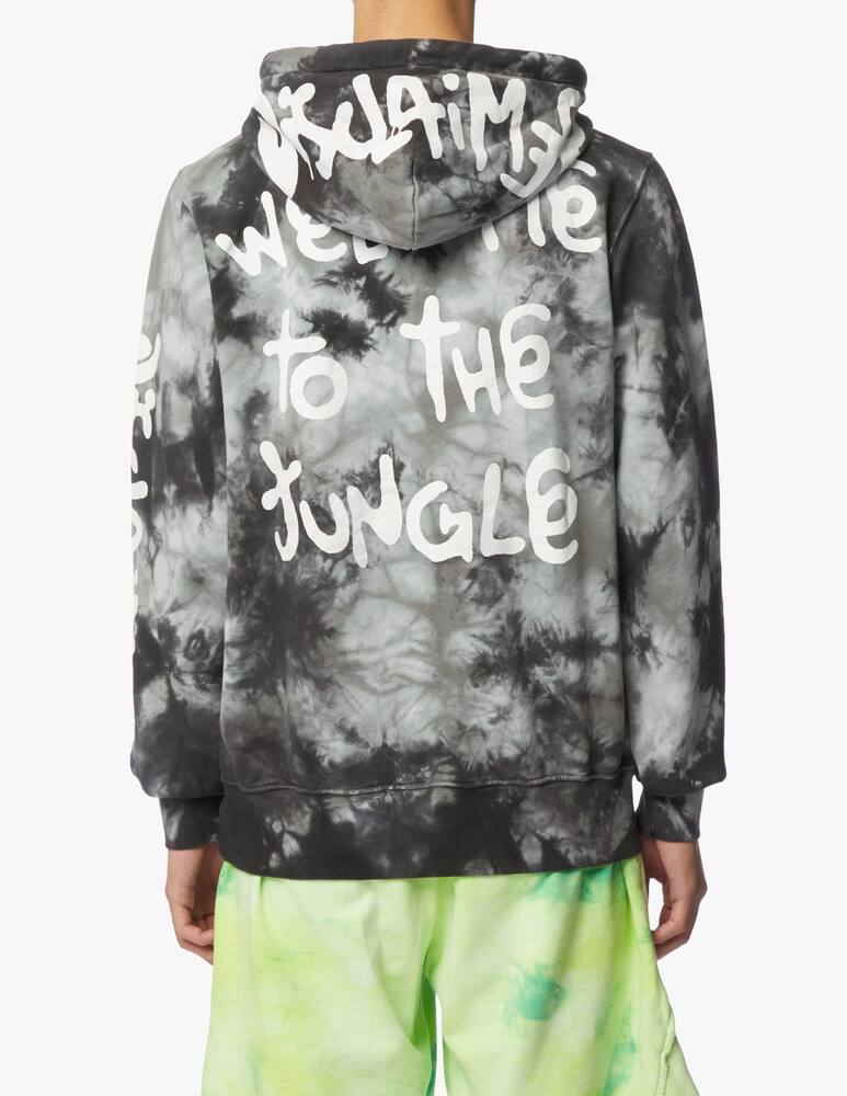 rinascente Disclaimer Tie dye jungle hoodie - black