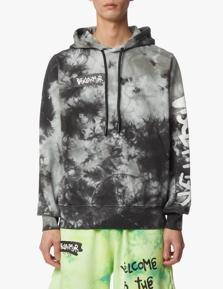 rinascente Disclaimer Tie dye jungle hoodie - black