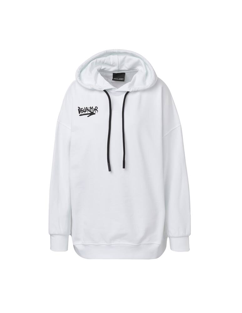 rinascente Disclaimer Felpa con cappuccio over in cotone - bianco