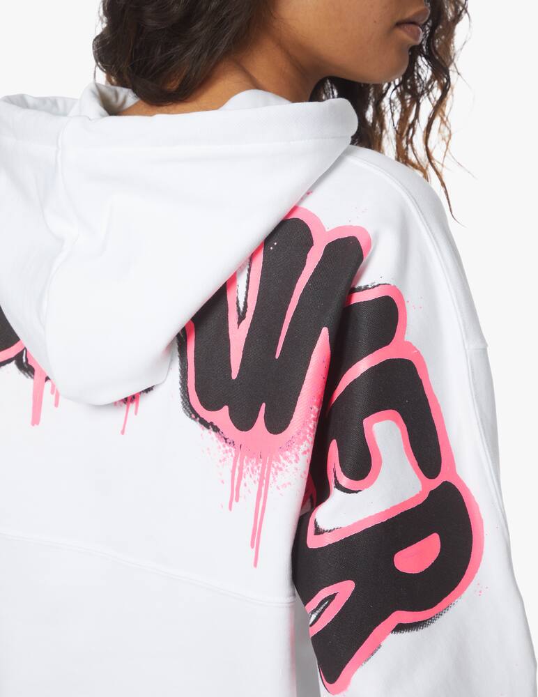 rinascente Disclaimer Felpa con cappuccio over in cotone - bianco