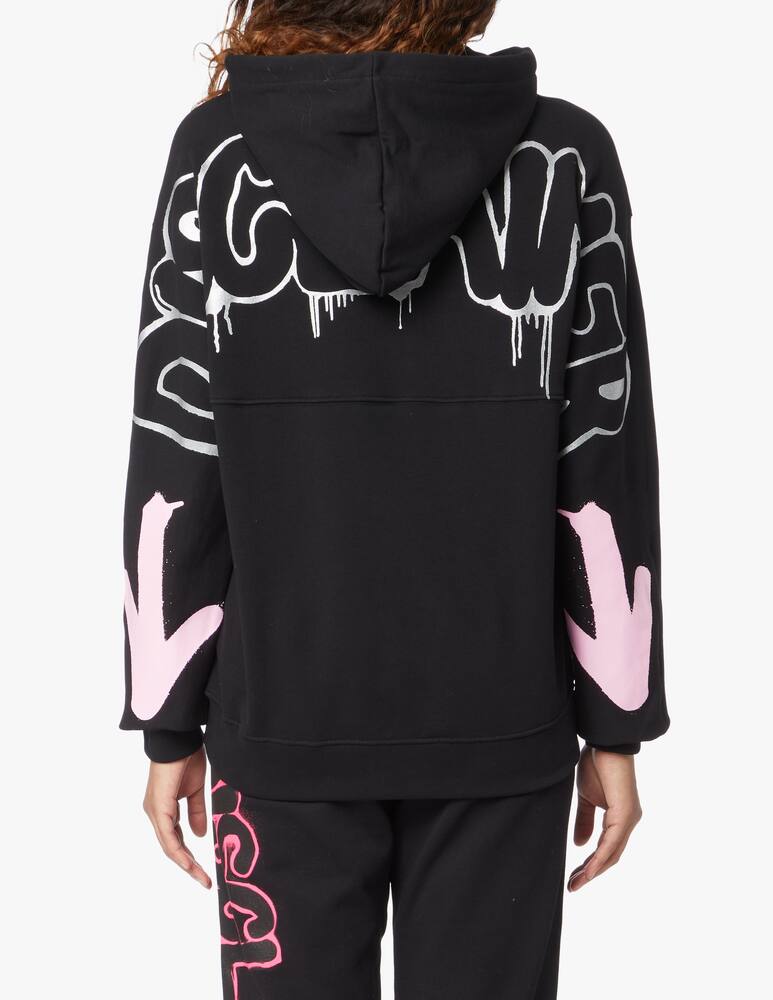 rinascente Disclaimer Felpa con cappuccio over in cotone - nero