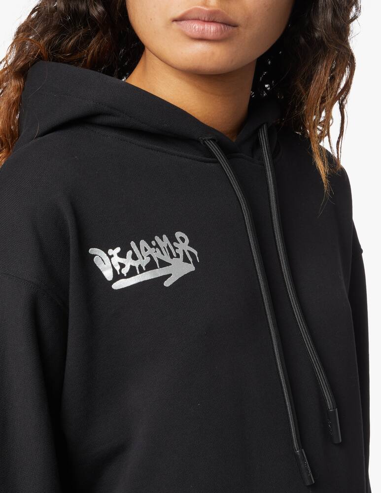 rinascente Disclaimer Felpa con cappuccio over in cotone - nero