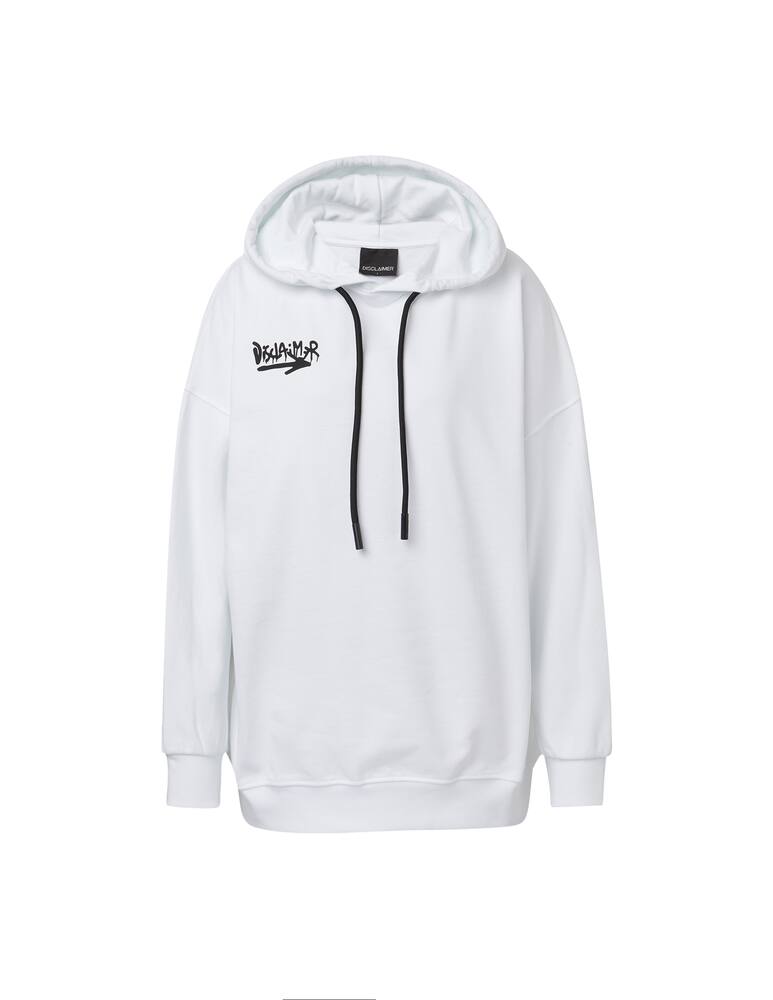 rinascente Disclaimer Felpa con cappuccio over in cotone - bianco