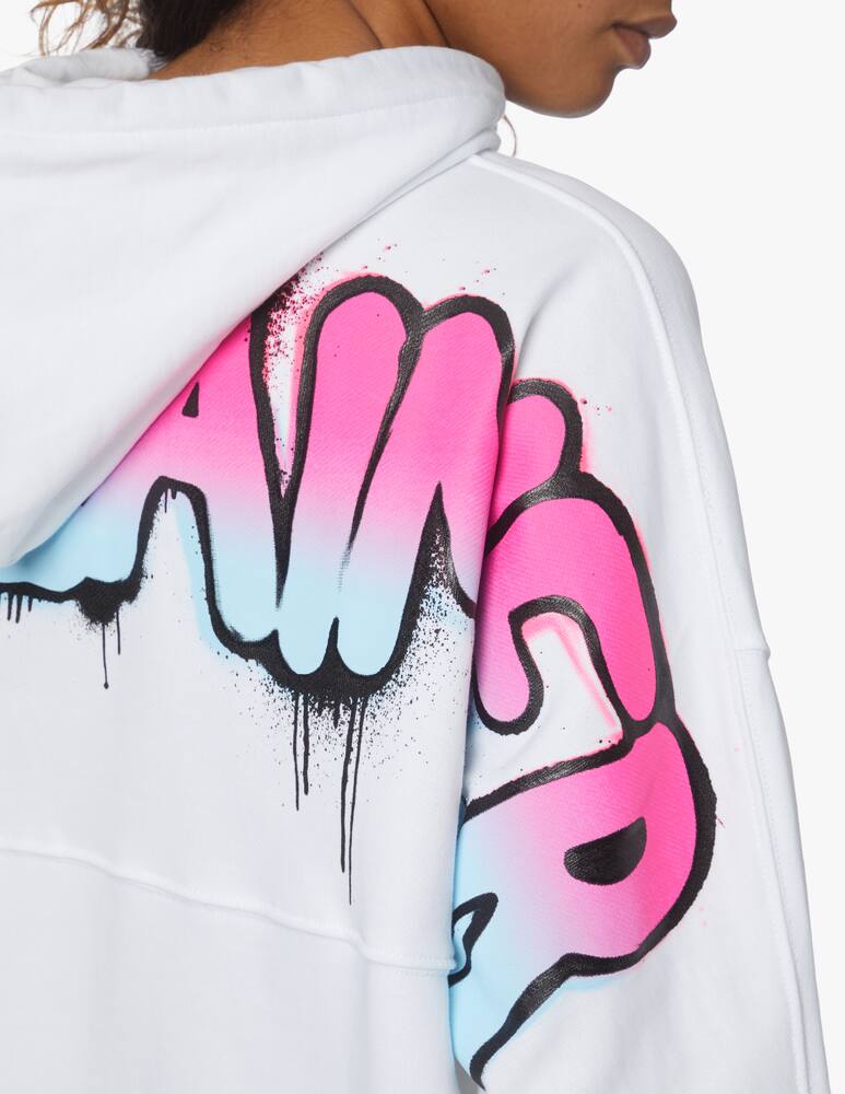 rinascente Disclaimer Felpa con cappuccio over in cotone - bianco