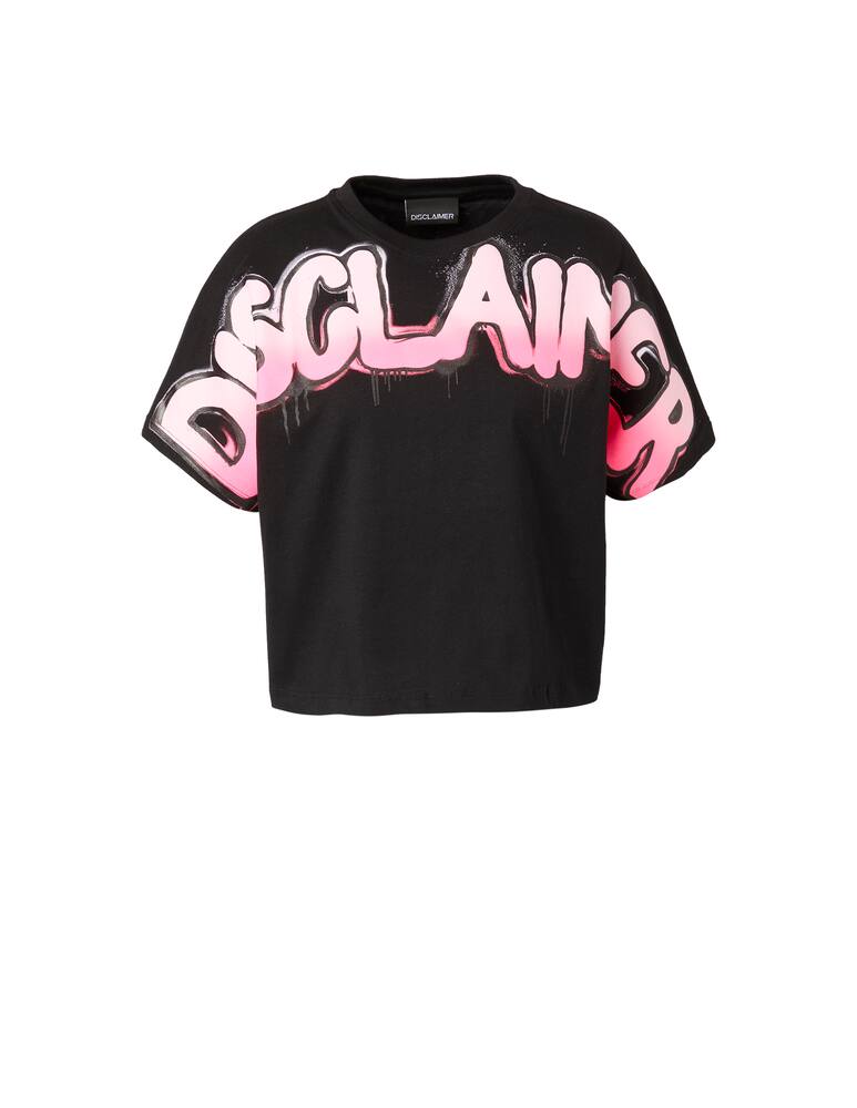 Disclaimer Crop T-shirt in cotton - black - picture 5 Disclaimer Crop T-shirt in cotton - black - picture 5