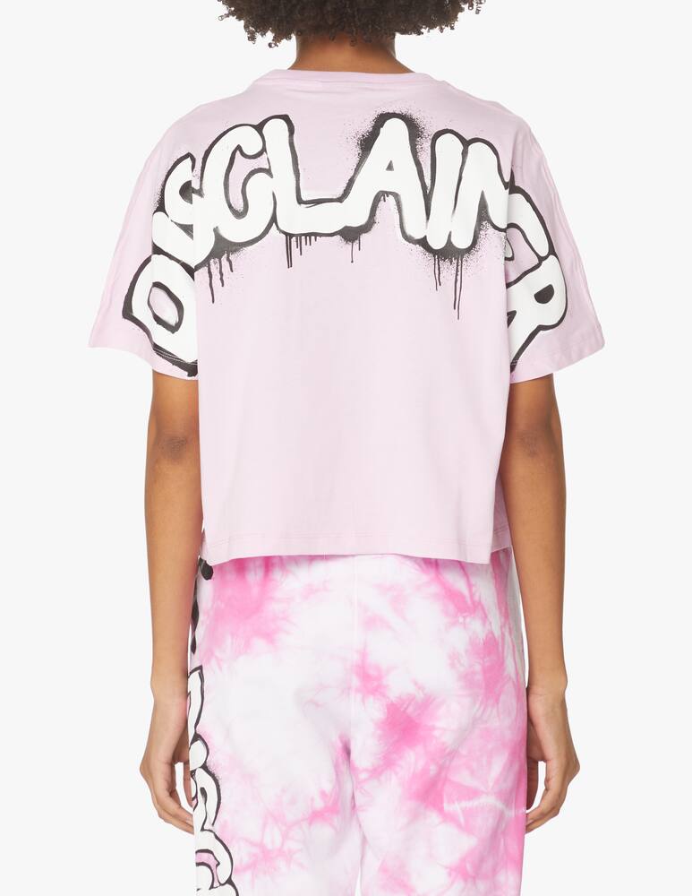 rinascente Disclaimer Maglia corta in cotone - rosa