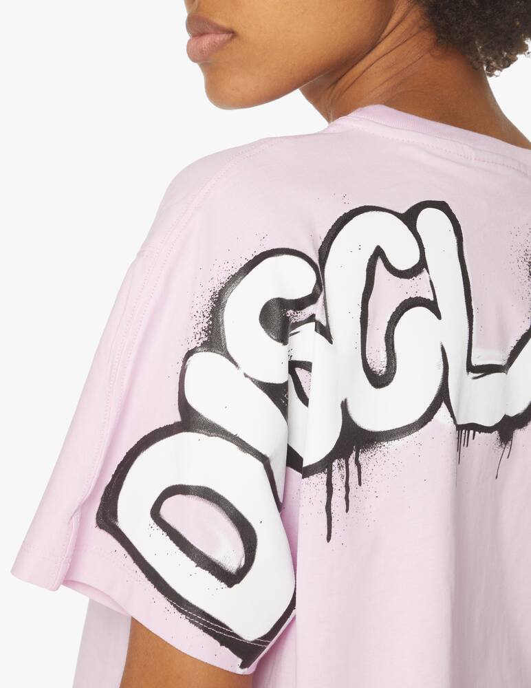 rinascente Disclaimer Maglia corta in cotone - rosa