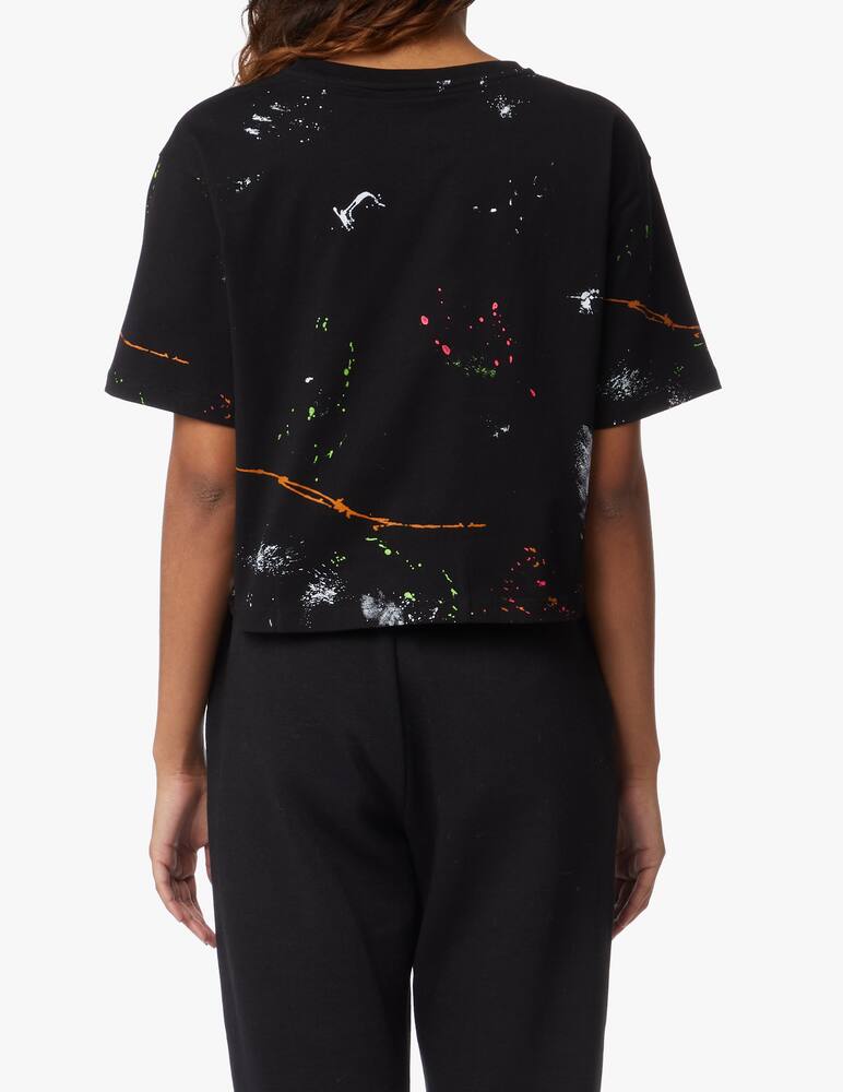 rinascente Disclaimer Crop T-shirt in cotton - black