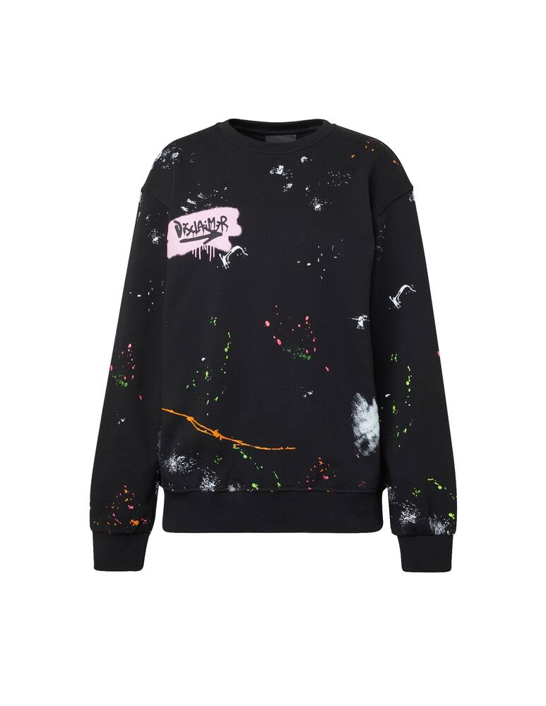 rinascente Disclaimer Felpa girocollo in cotone - nero