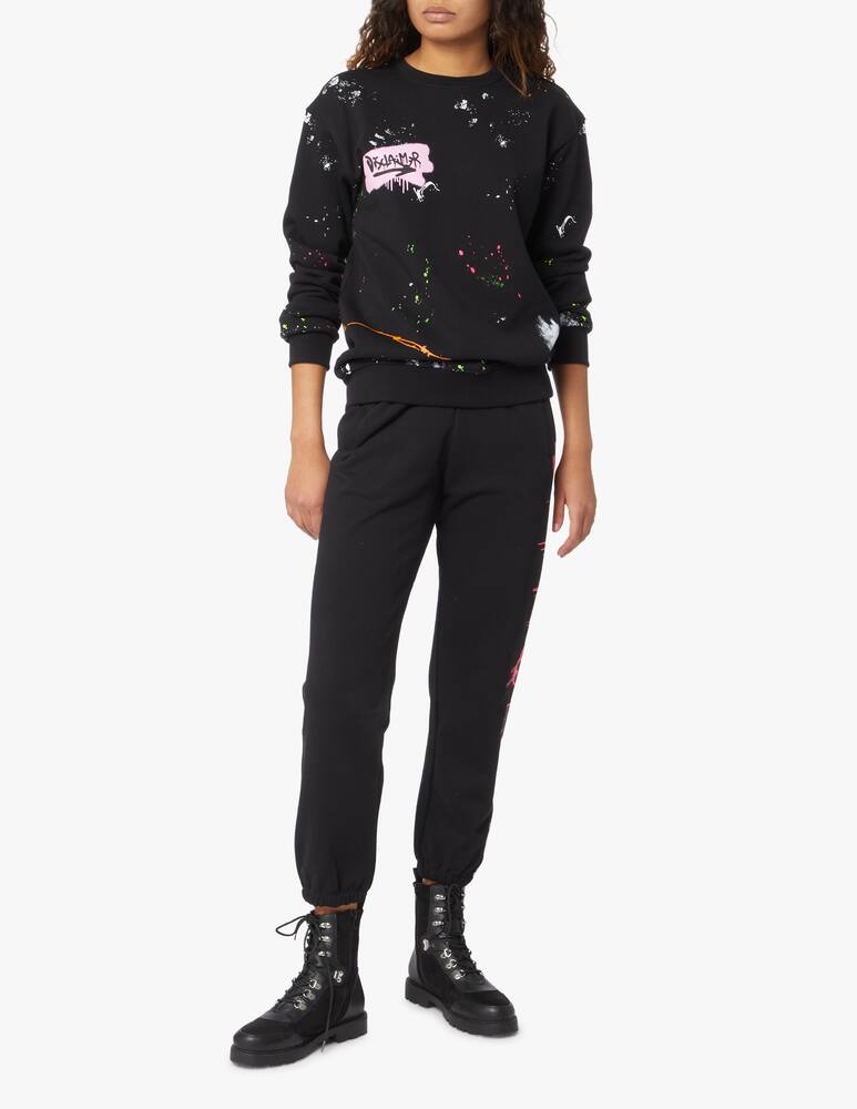 rinascente Disclaimer Felpa girocollo in cotone - nero