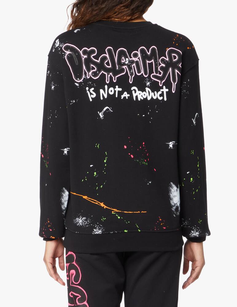 rinascente Disclaimer Felpa girocollo in cotone - nero