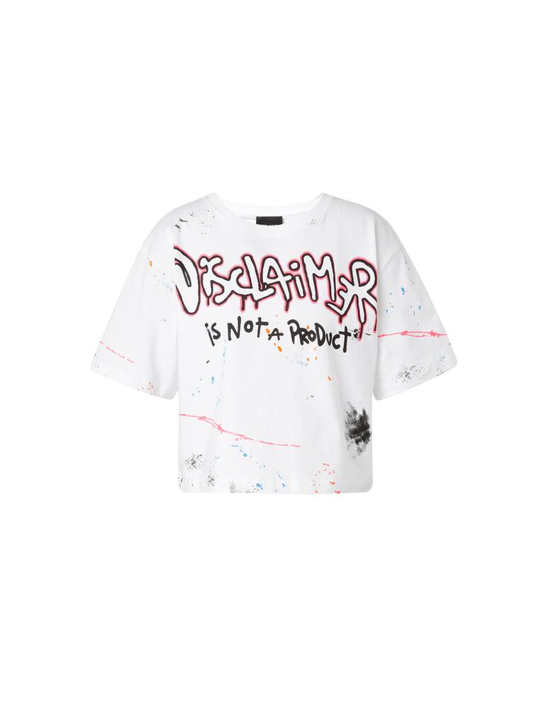 rinascente Disclaimer Maglia corta in cotone - bianco