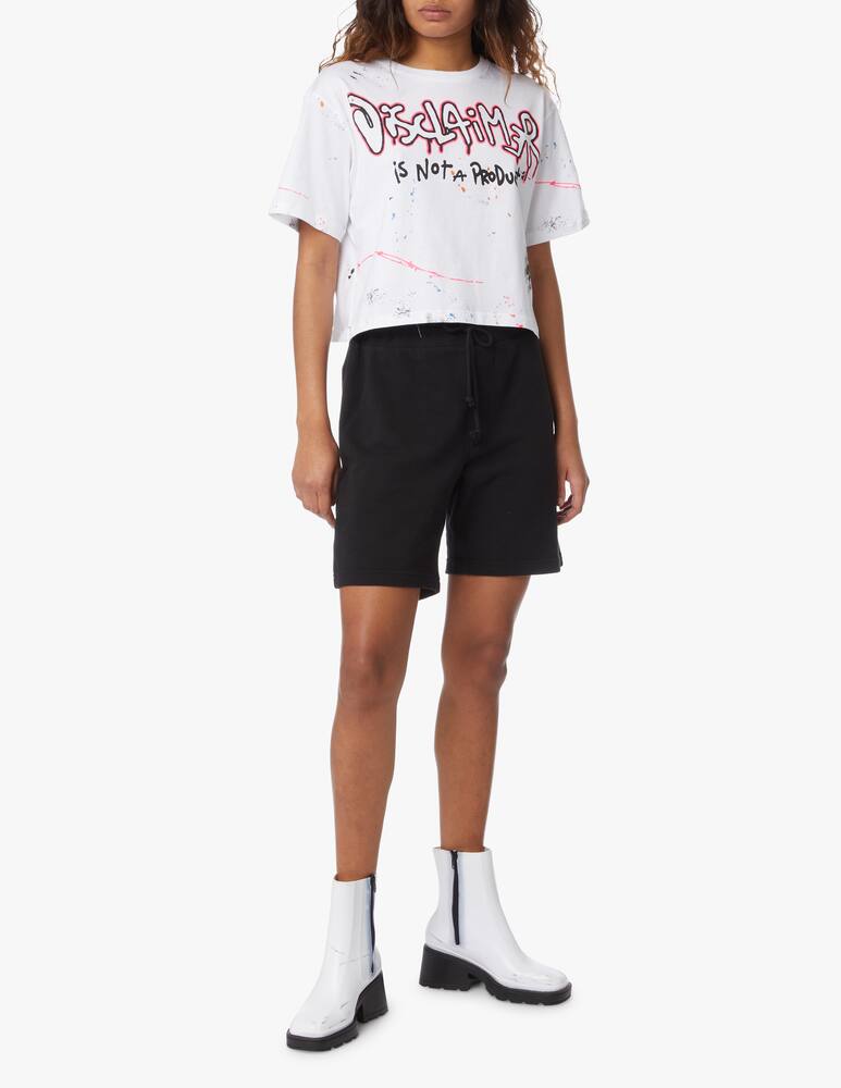 rinascente Disclaimer Maglia corta in cotone - bianco