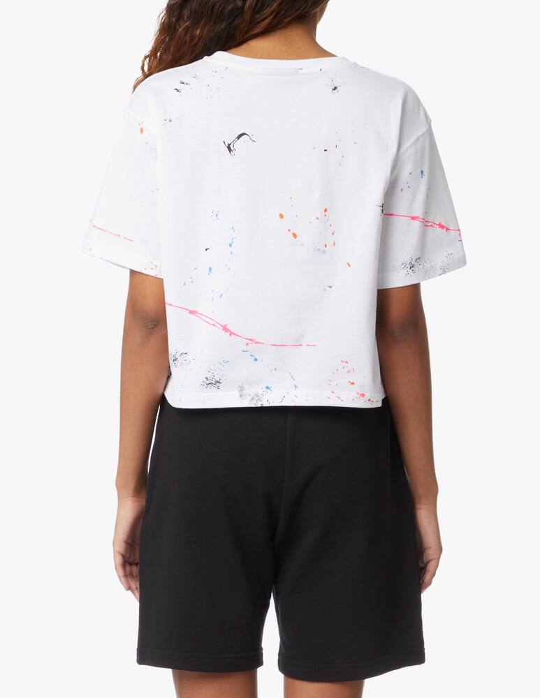 rinascente Disclaimer Maglia corta in cotone - bianco