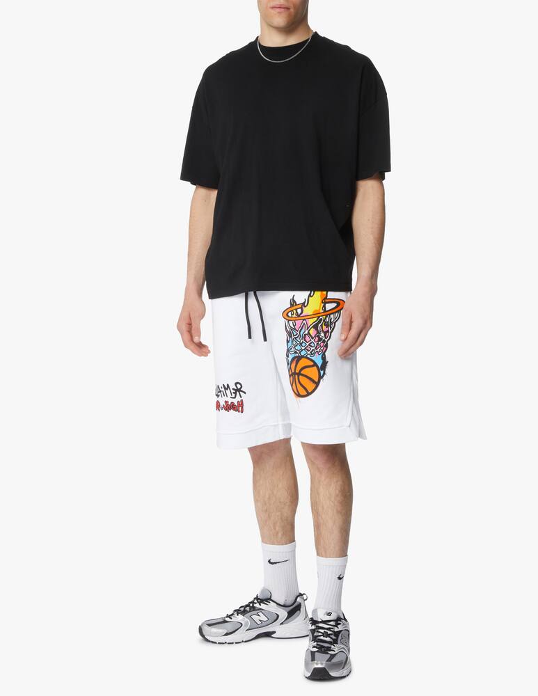 Disclaimer Basket fire sweatshorts - white - picture 1 Disclaimer Basket fire sweatshorts - white - picture 1