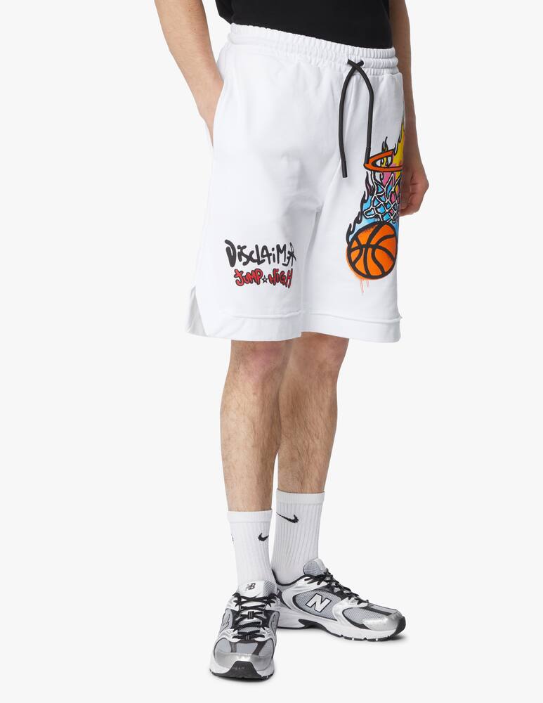 rinascente Disclaimer Basket fire sweatshorts - white