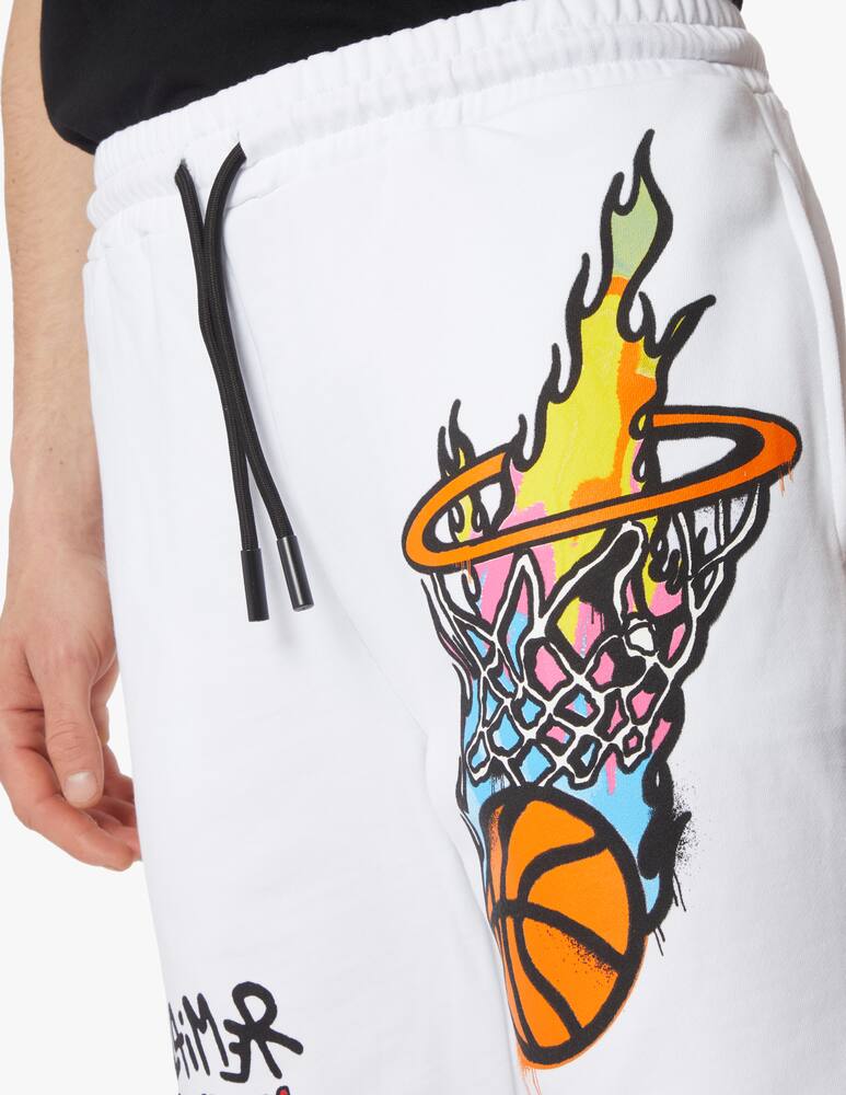 rinascente Disclaimer Basket fire sweatshorts - white