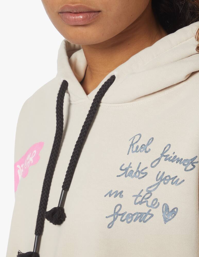 rinascente Disclaimer Crop hoodie in cotton - beige