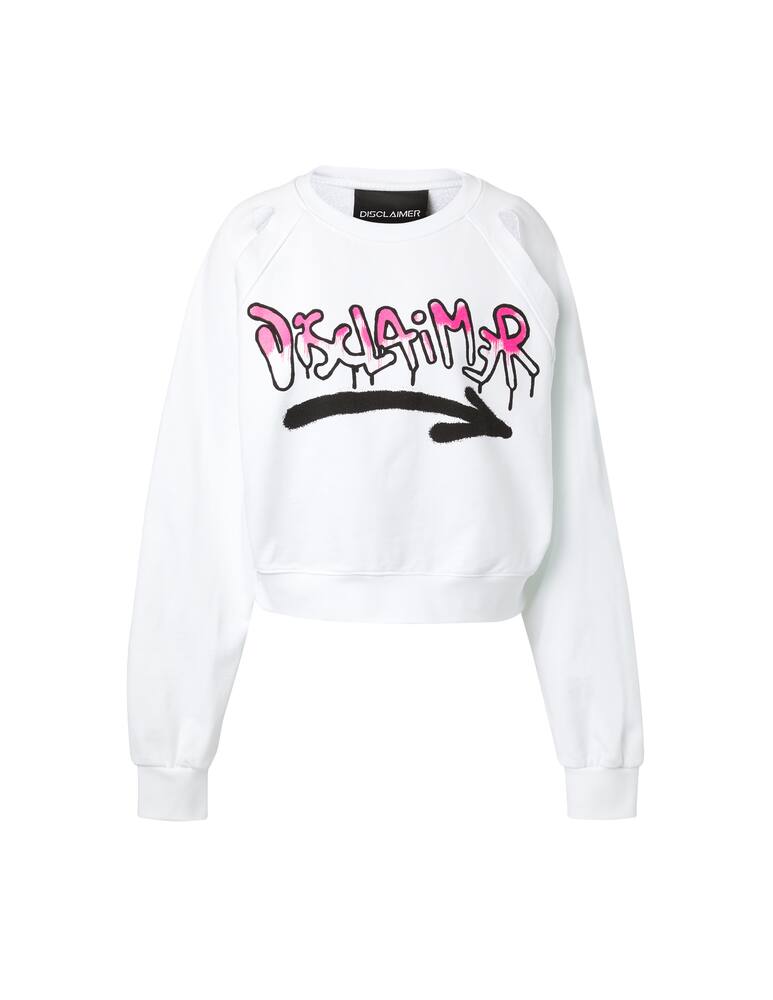 rinascente Disclaimer Cotton crewneck sweatshirt - white