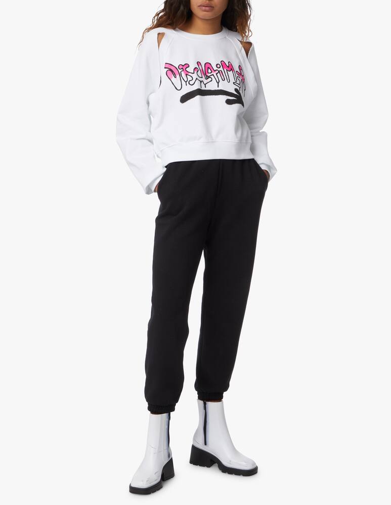 rinascente Disclaimer Cotton crewneck sweatshirt - white