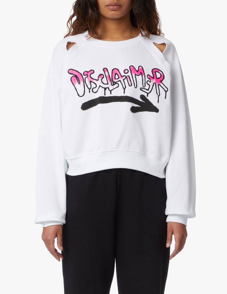 rinascente Disclaimer Cotton crewneck sweatshirt - white