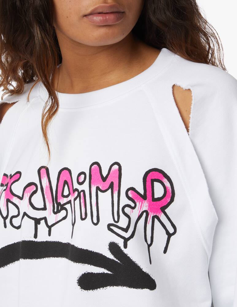 rinascente Disclaimer Cotton crewneck sweatshirt - white