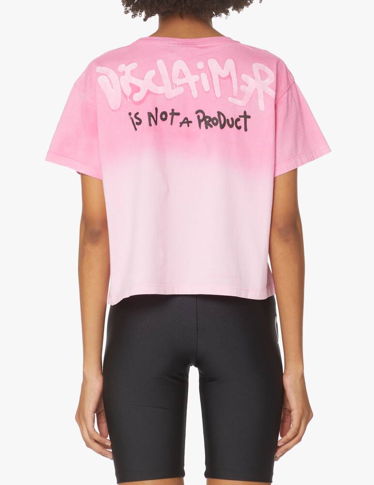 rinascente Disclaimer Maglia corta in cotone - rosa