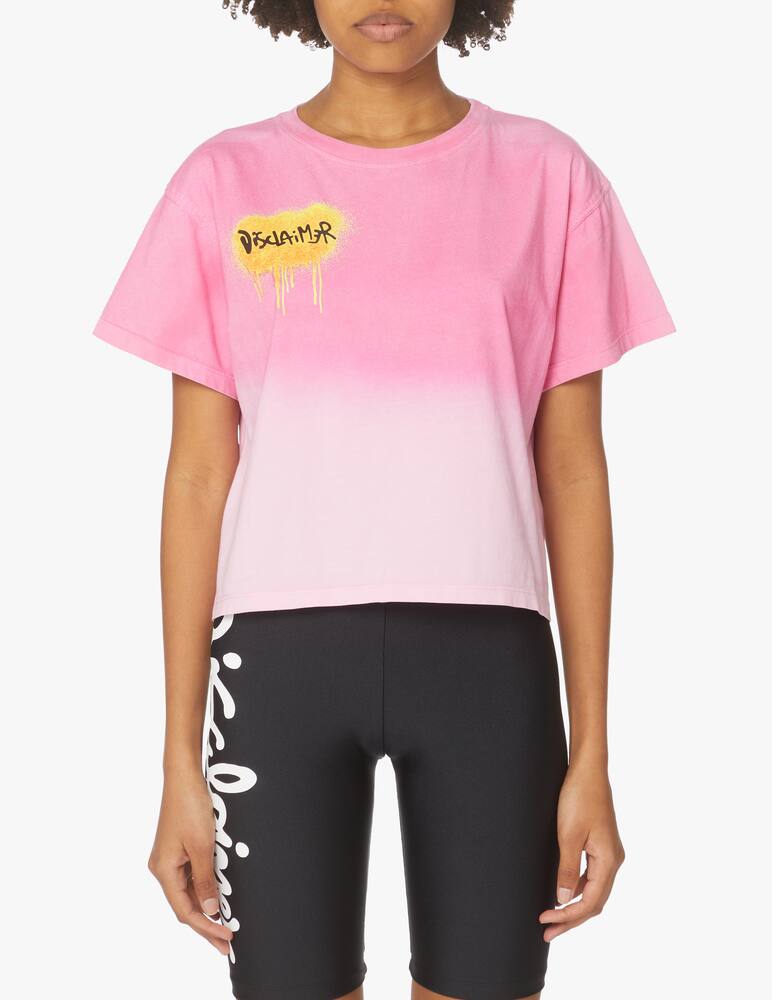 rinascente Disclaimer Maglia corta in cotone - rosa