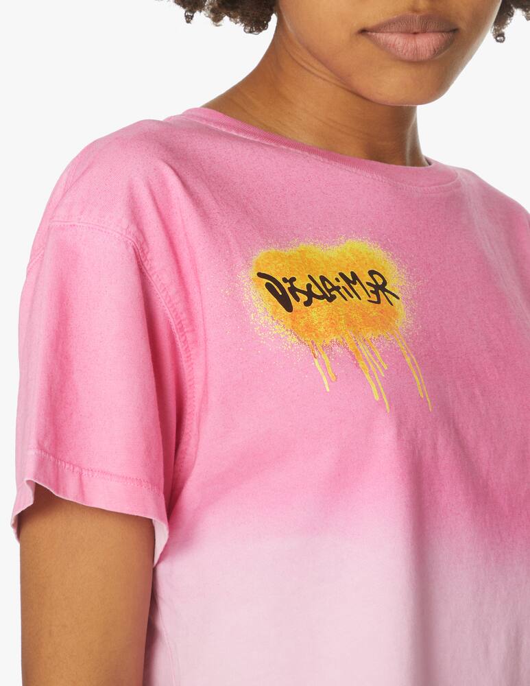 rinascente Disclaimer Maglia corta in cotone - rosa