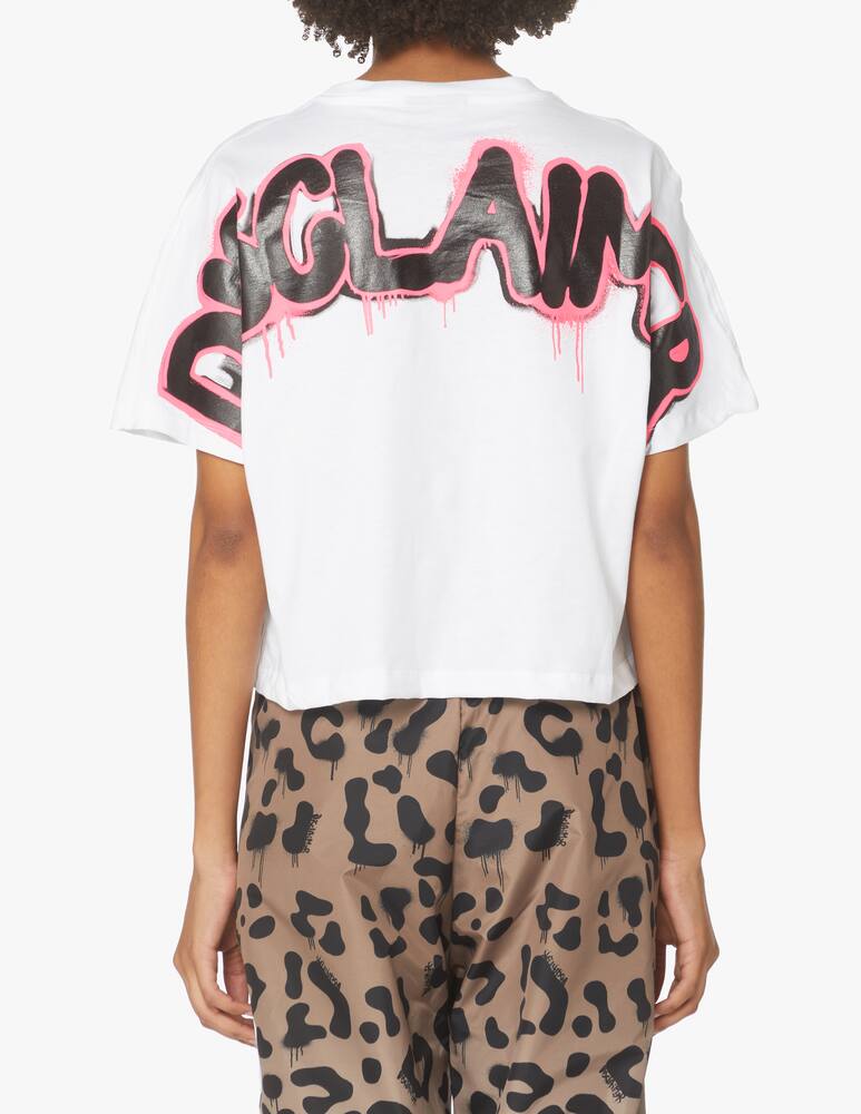 rinascente Disclaimer Crop T-shirt in cotton - white