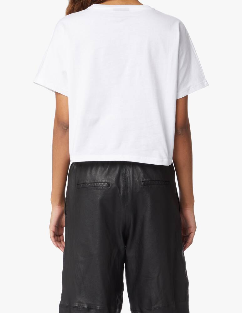 rinascente Disclaimer Crop T-shirt in cotton - white