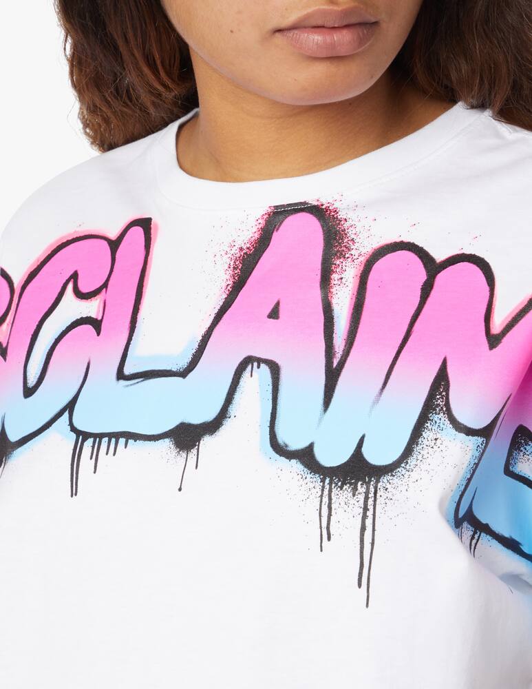 rinascente Disclaimer Crop T-shirt in cotton - white