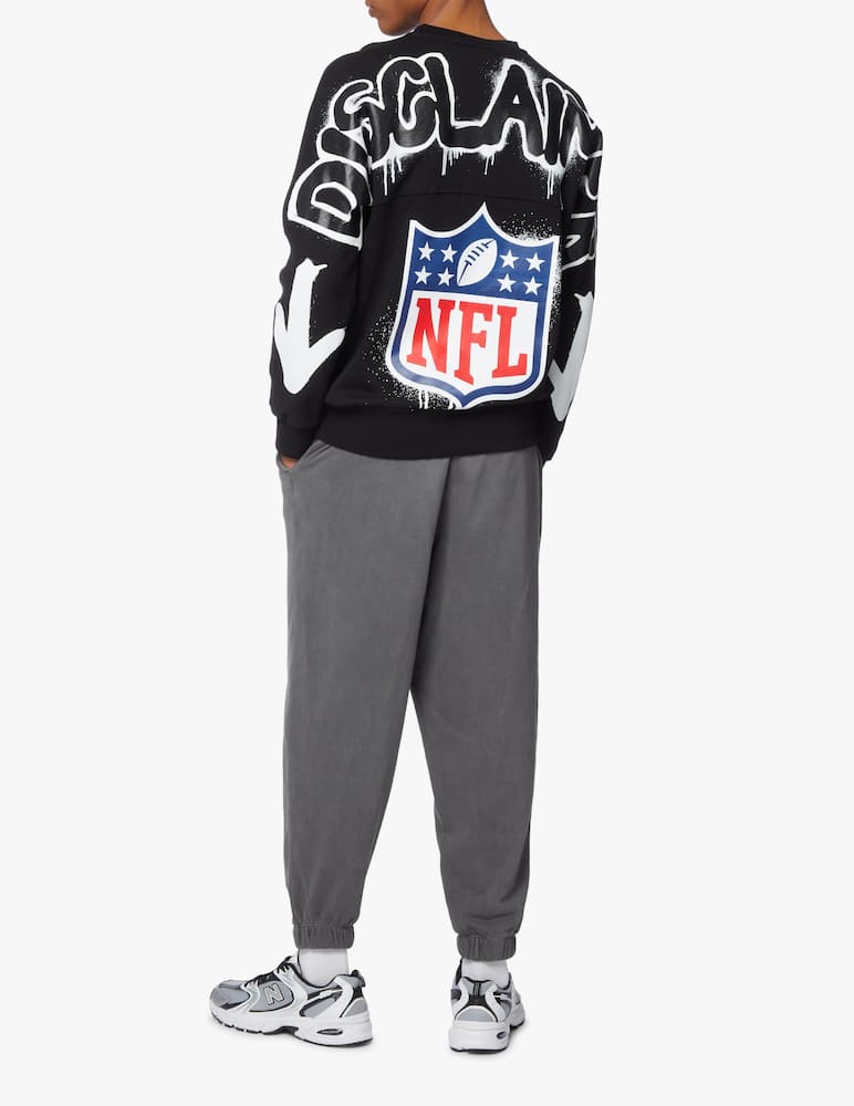 rinascente Disclaimer Felpa girocollo nfl + disclaimer back - nero