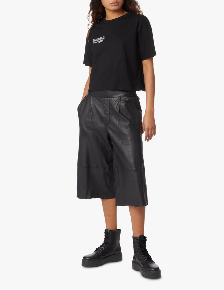 rinascente Disclaimer Maglia corta in cotone - nero